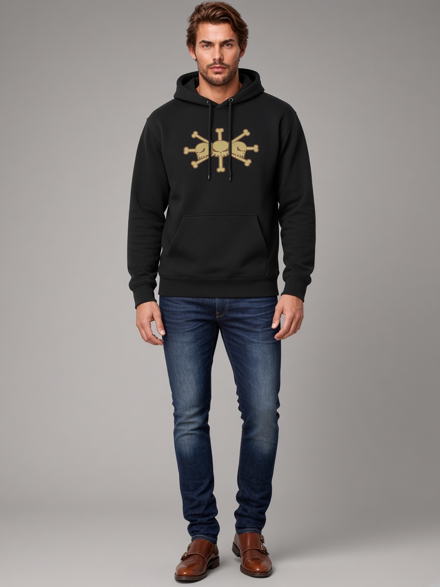 Blackbeard Pirates Jolly Roger 9 Pullover Hoodie