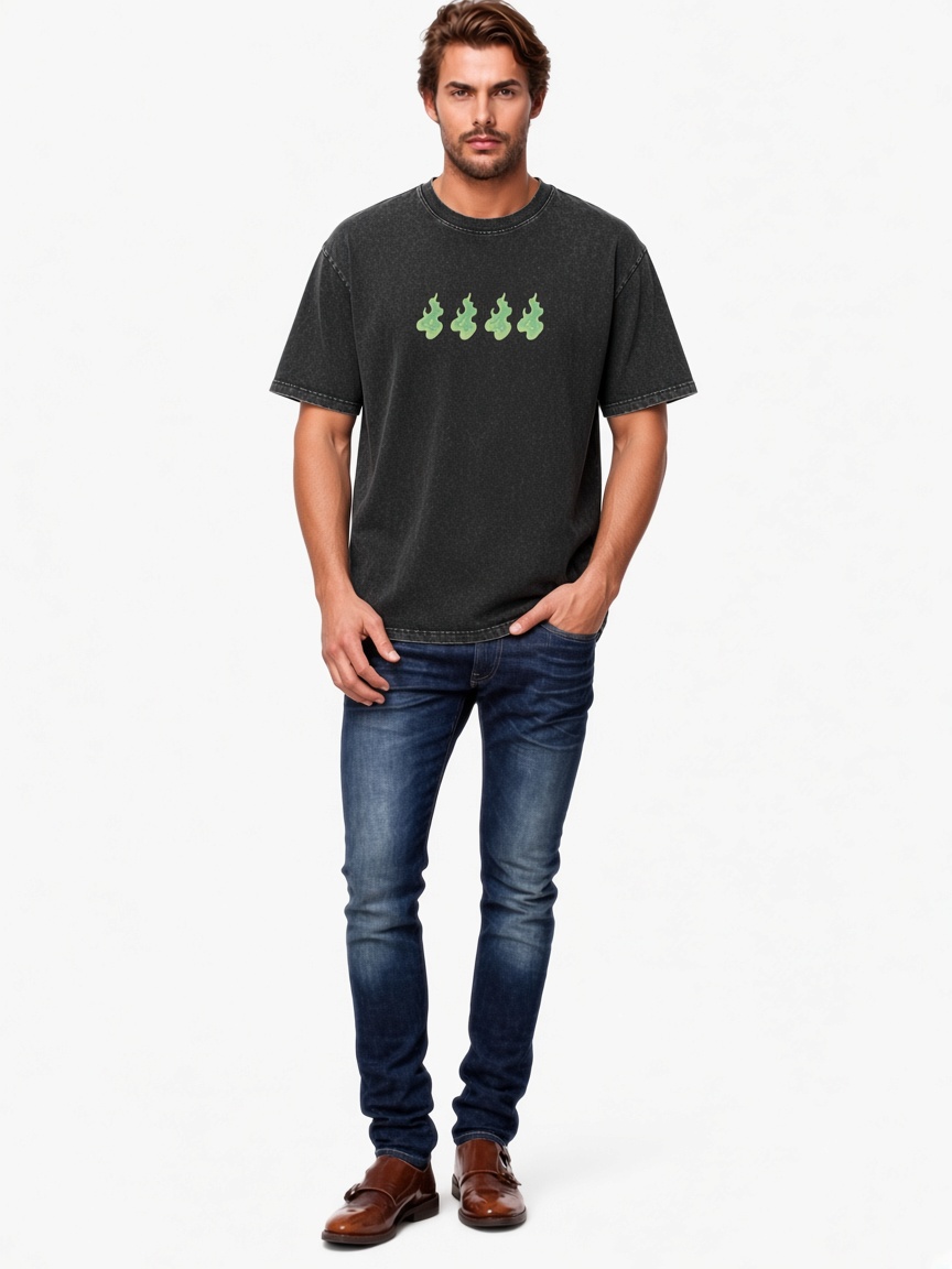 Washed T-Shirt Brook Clothing Summer and Spring Anime Classic Tee