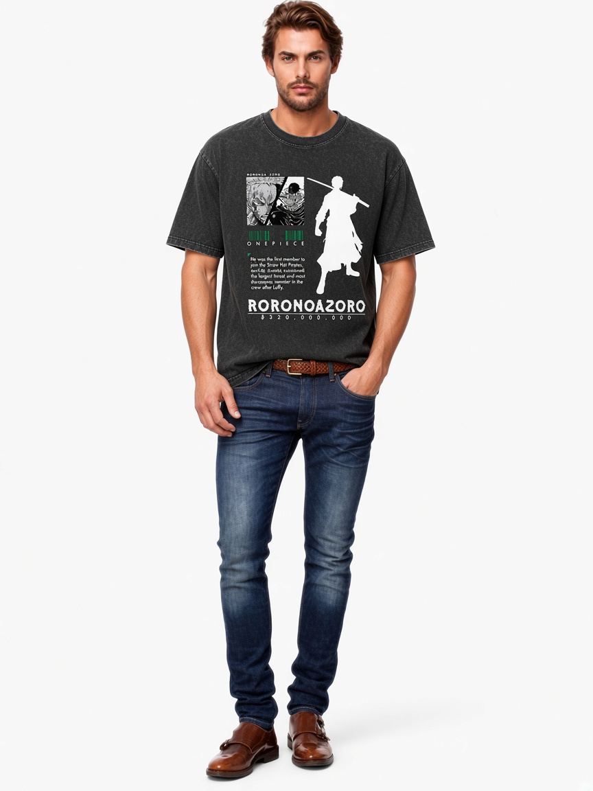 Vintage Washed One Piece Zoro Washed T-shirts