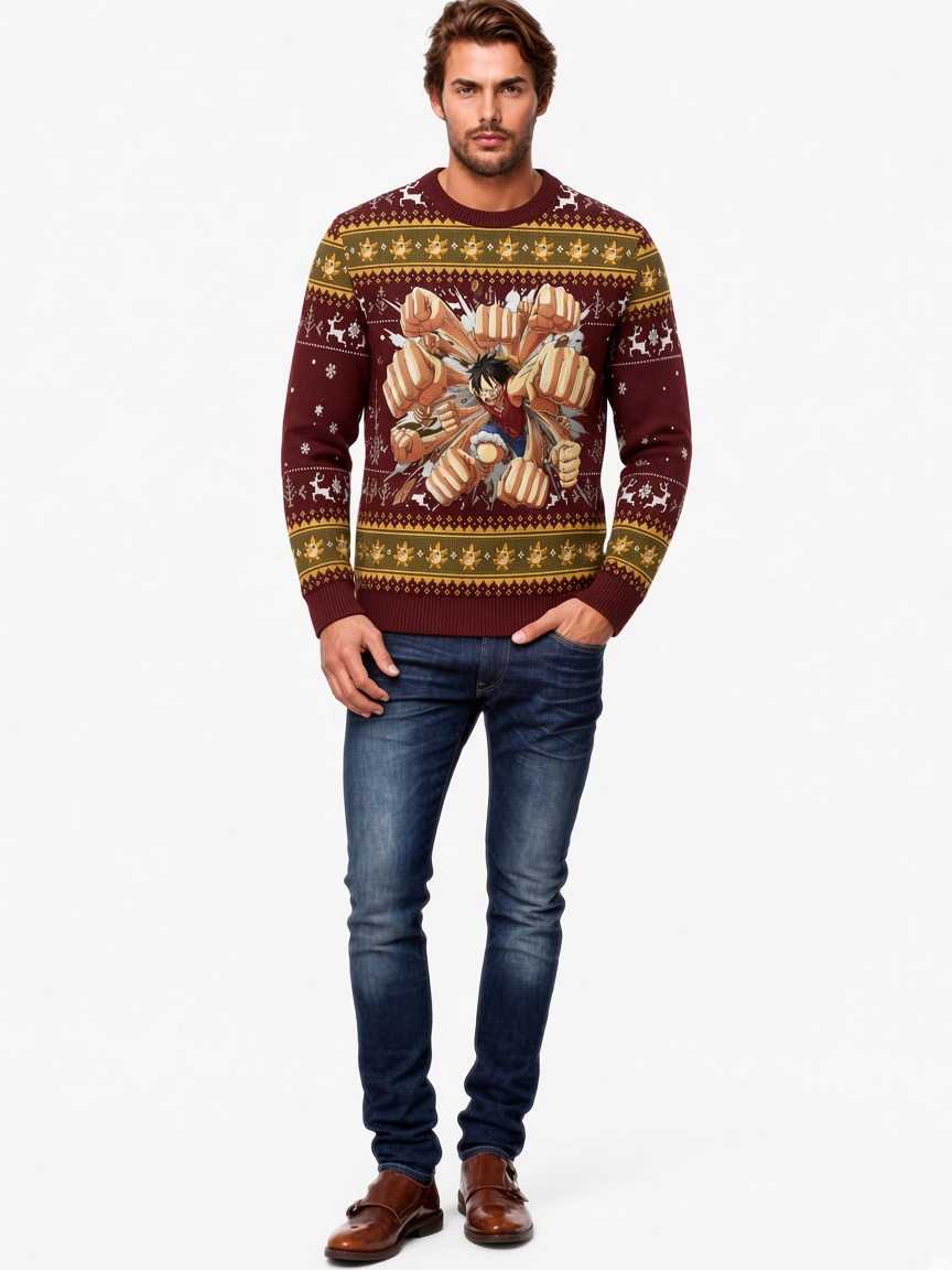 Future Pirate King Luffy – One Piece Ugly Christmas Sweater