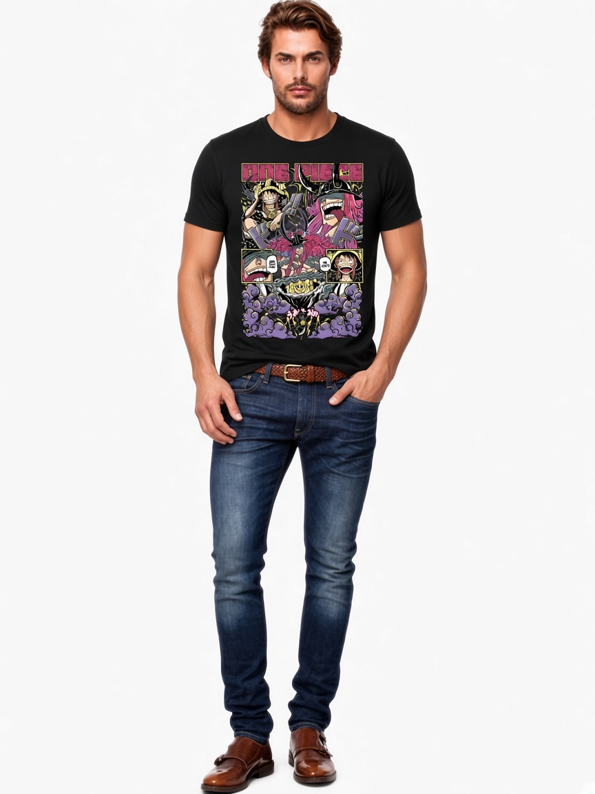One Piece Tshirt Short Sleeve Fashion Casual Graphic Luffy x Lok