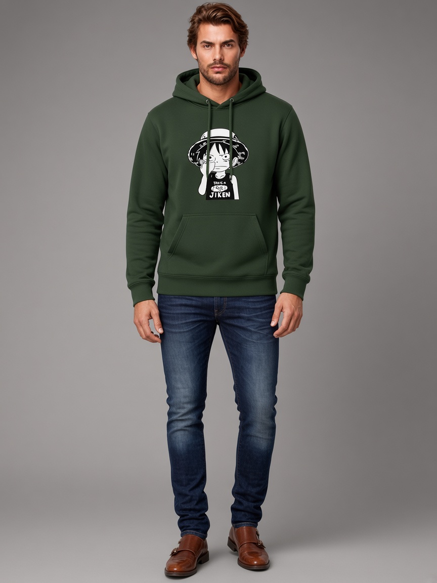 One Piece Luffy Picking Nose Classic Pullover Hoodie