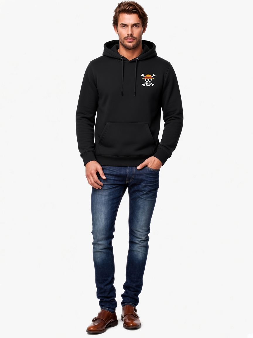 One Piece Anime Luffy Printed Pullover Hoodie