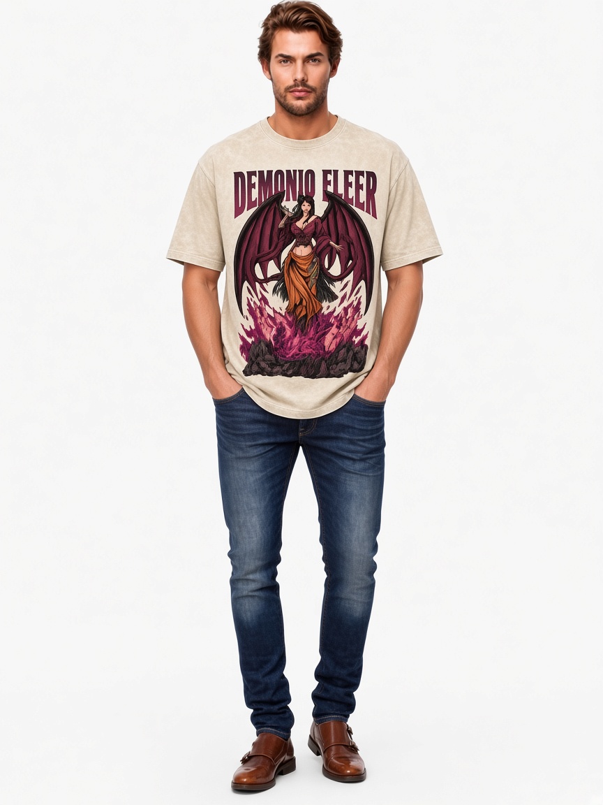 One Piece Nico Robin Demonio Fleur Washed T-Shirt