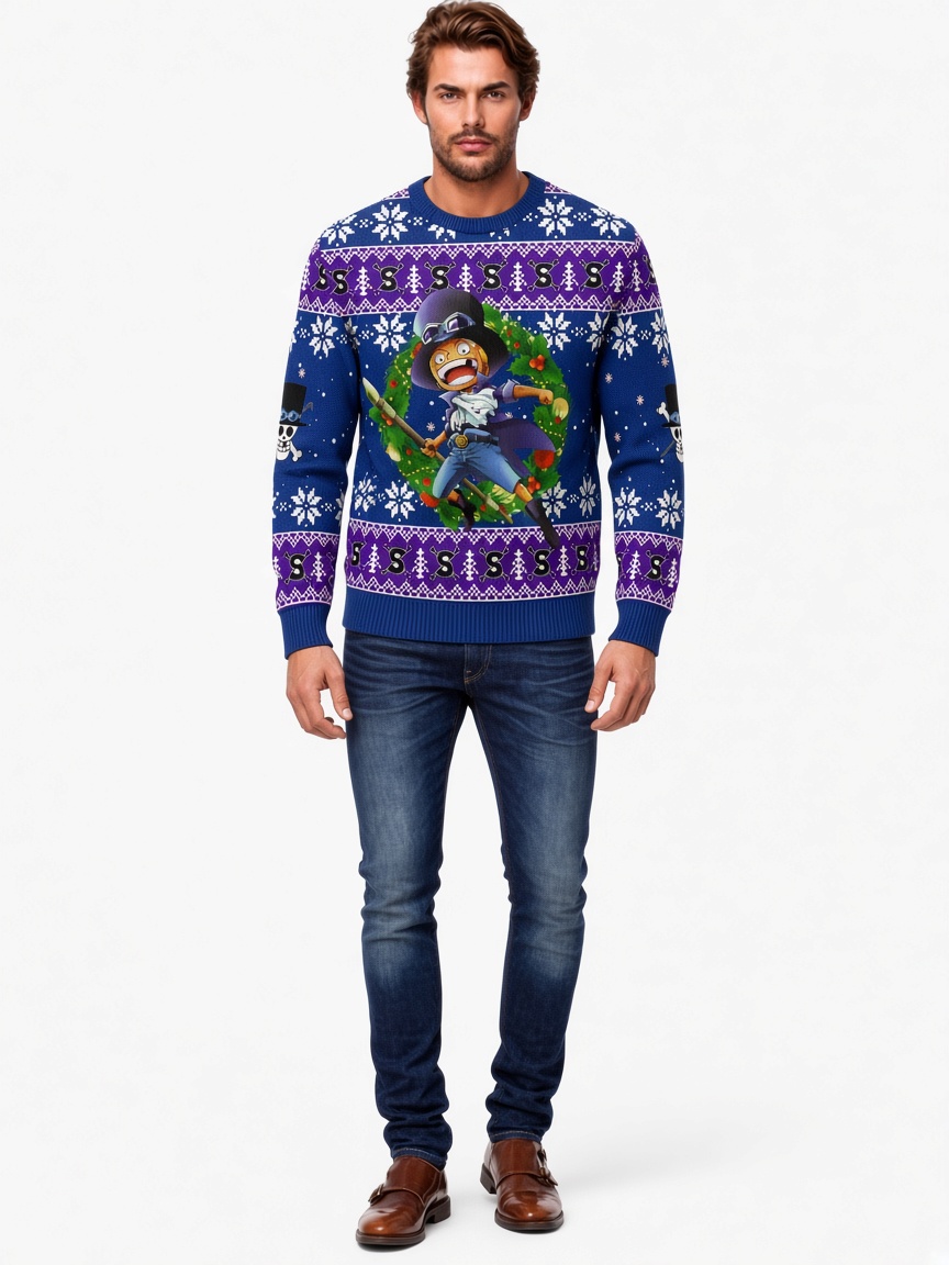 Flame Commander Sabo – One Piece Ugly Christmas Sweater
