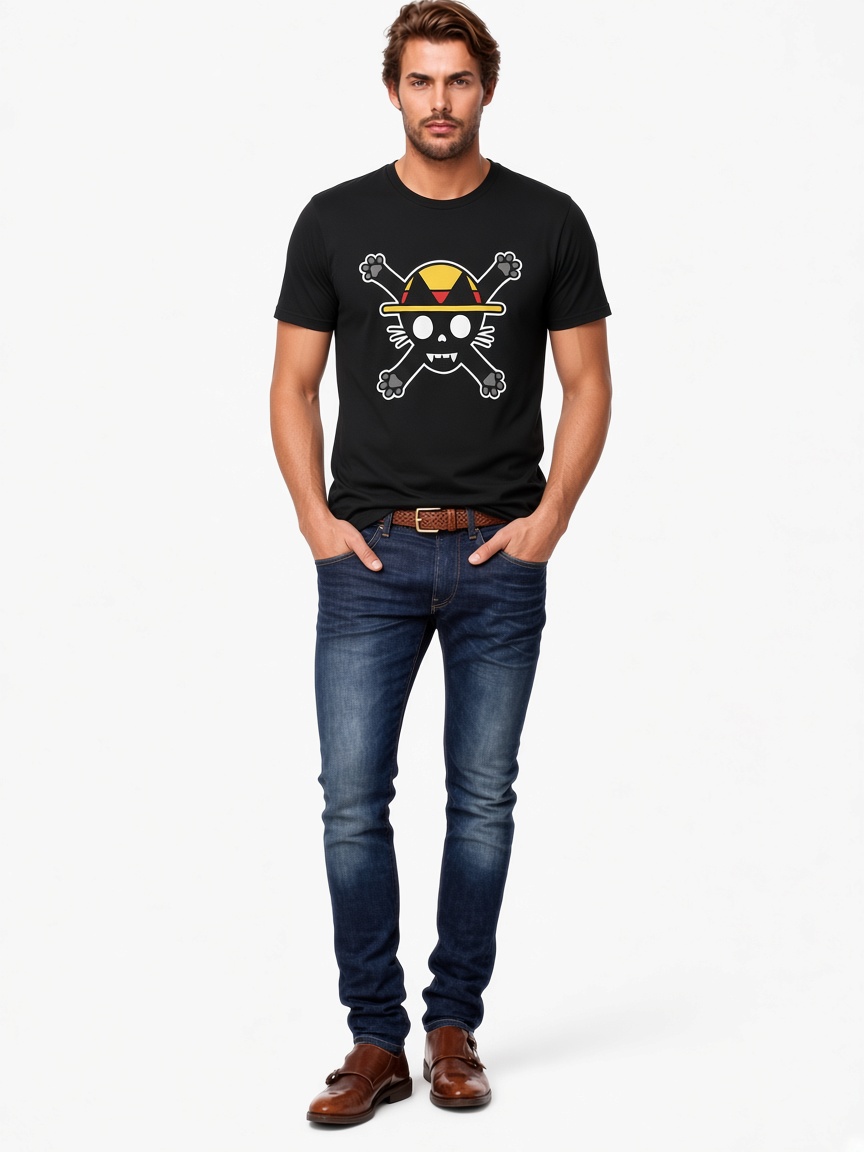 One Piece-Inspired Straw Hat Pirate Cat Classic T-Shirt