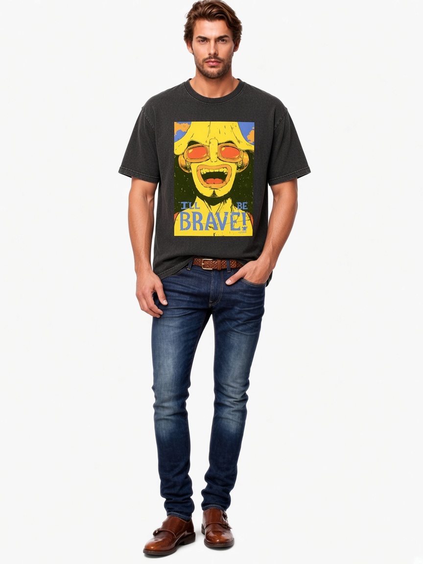 One Piece Usopp Brave Heart Washed T-shirts