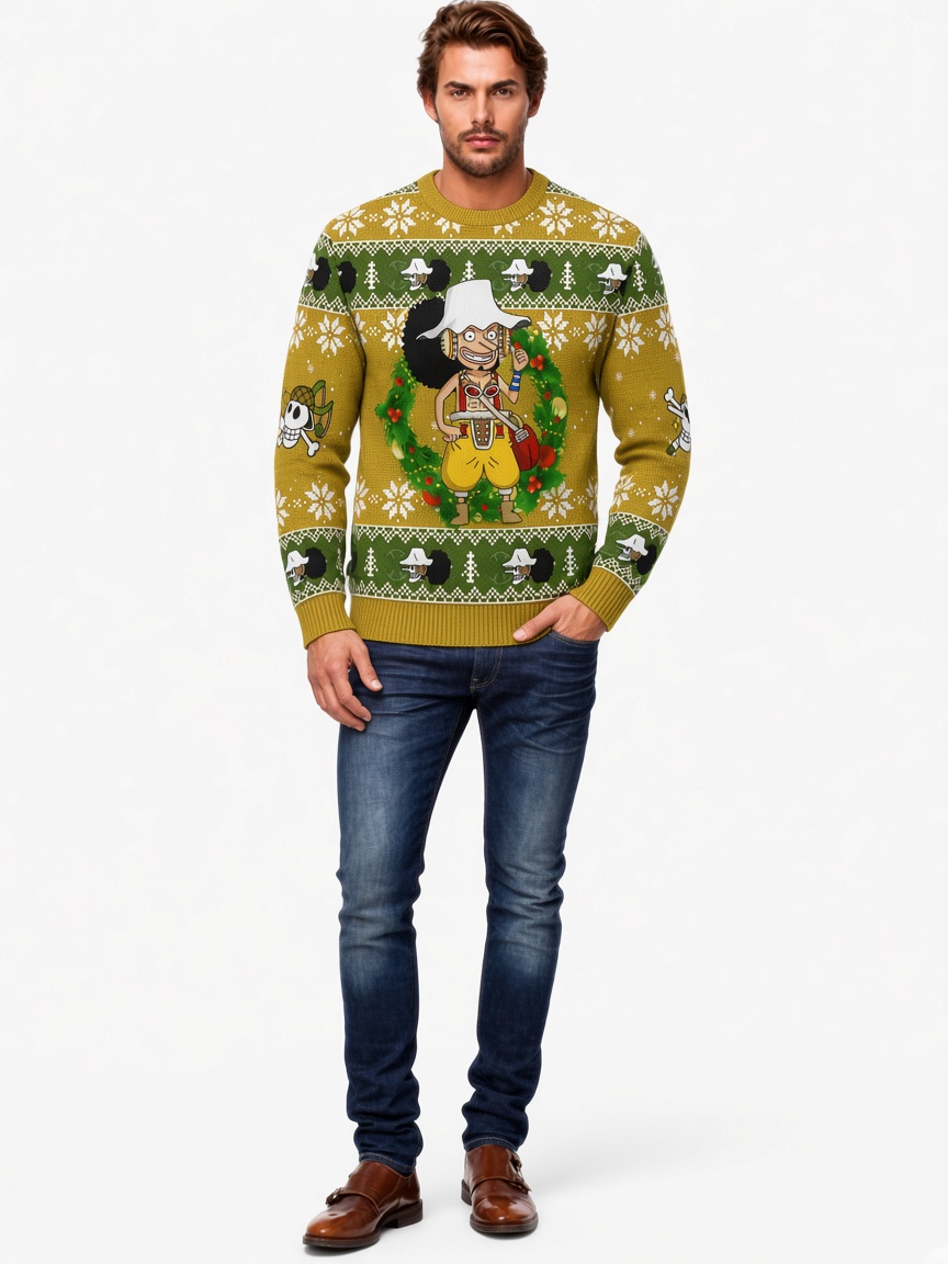 Brave Warrior of the Sea Usopp – One Piece Ugly Christmas Sweater