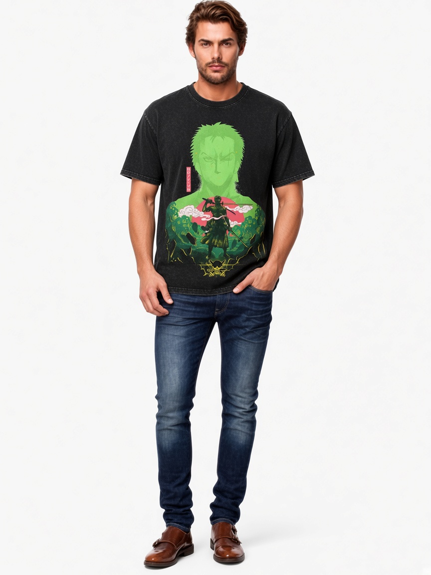Roronoa Zoro Hip Hop Washed One Piece T-shirt