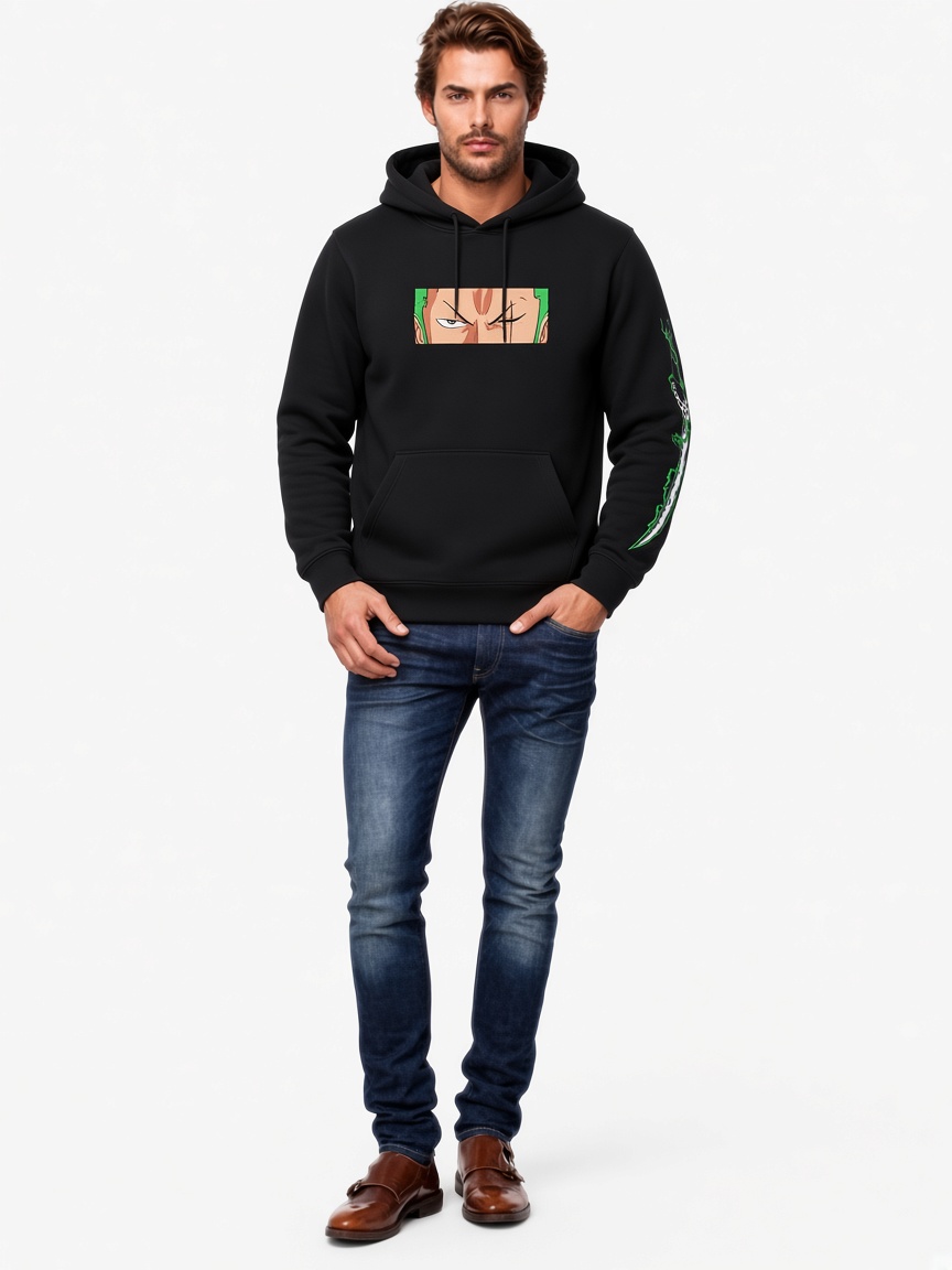 One Piece Hoodies – Signature Roronoa Zoro Swordsman Pullover Hoodie